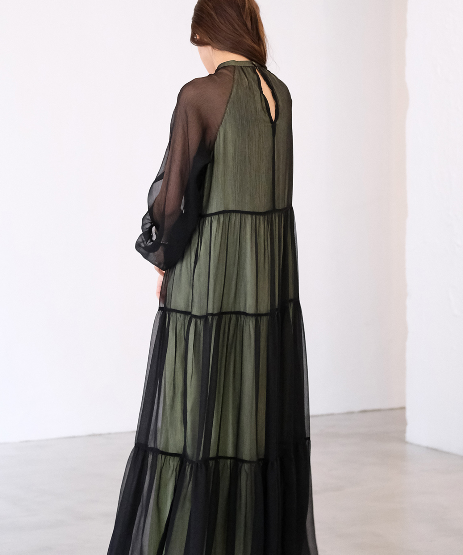 ロングシフォンワンピース