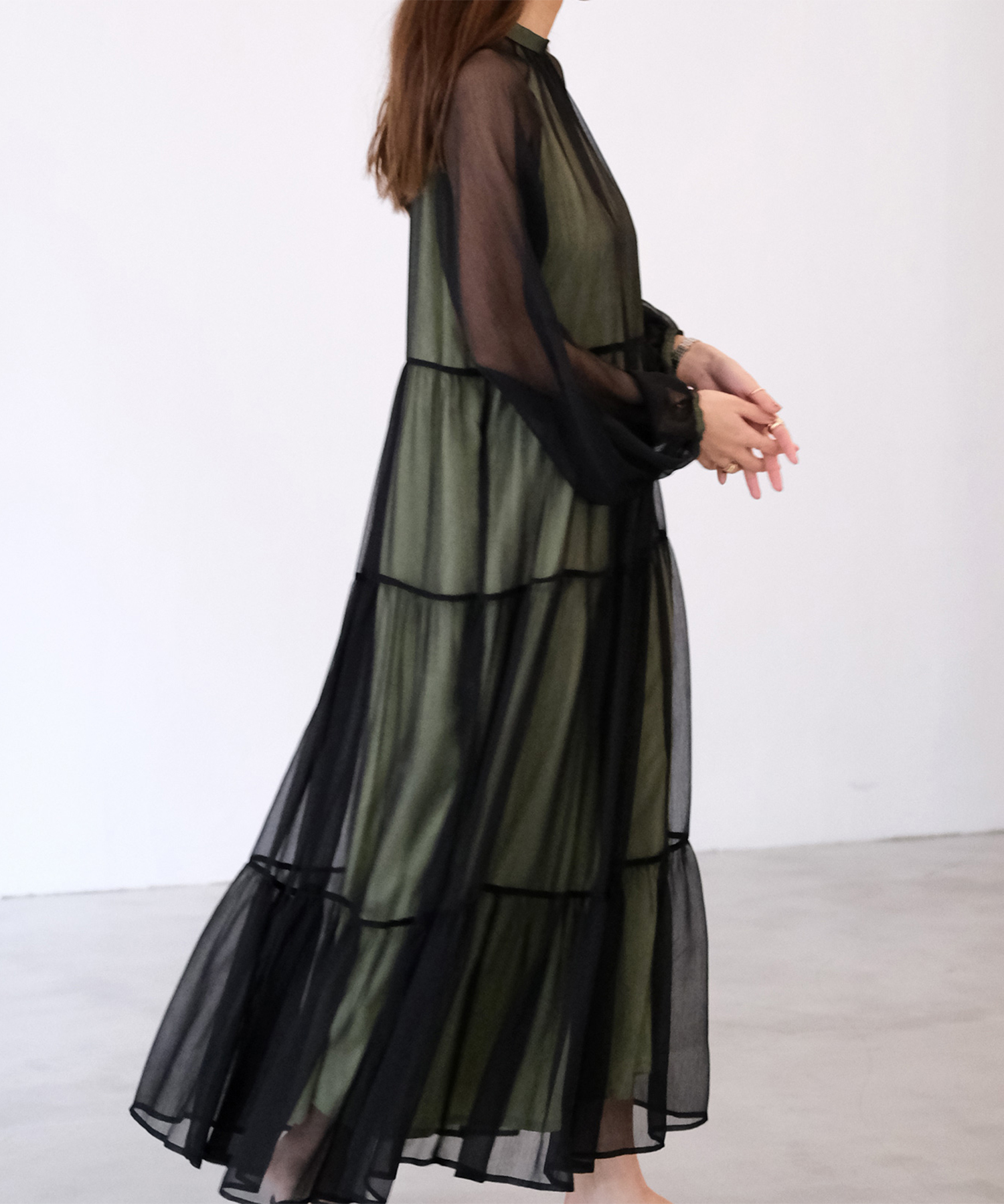 ロングシフォンワンピース