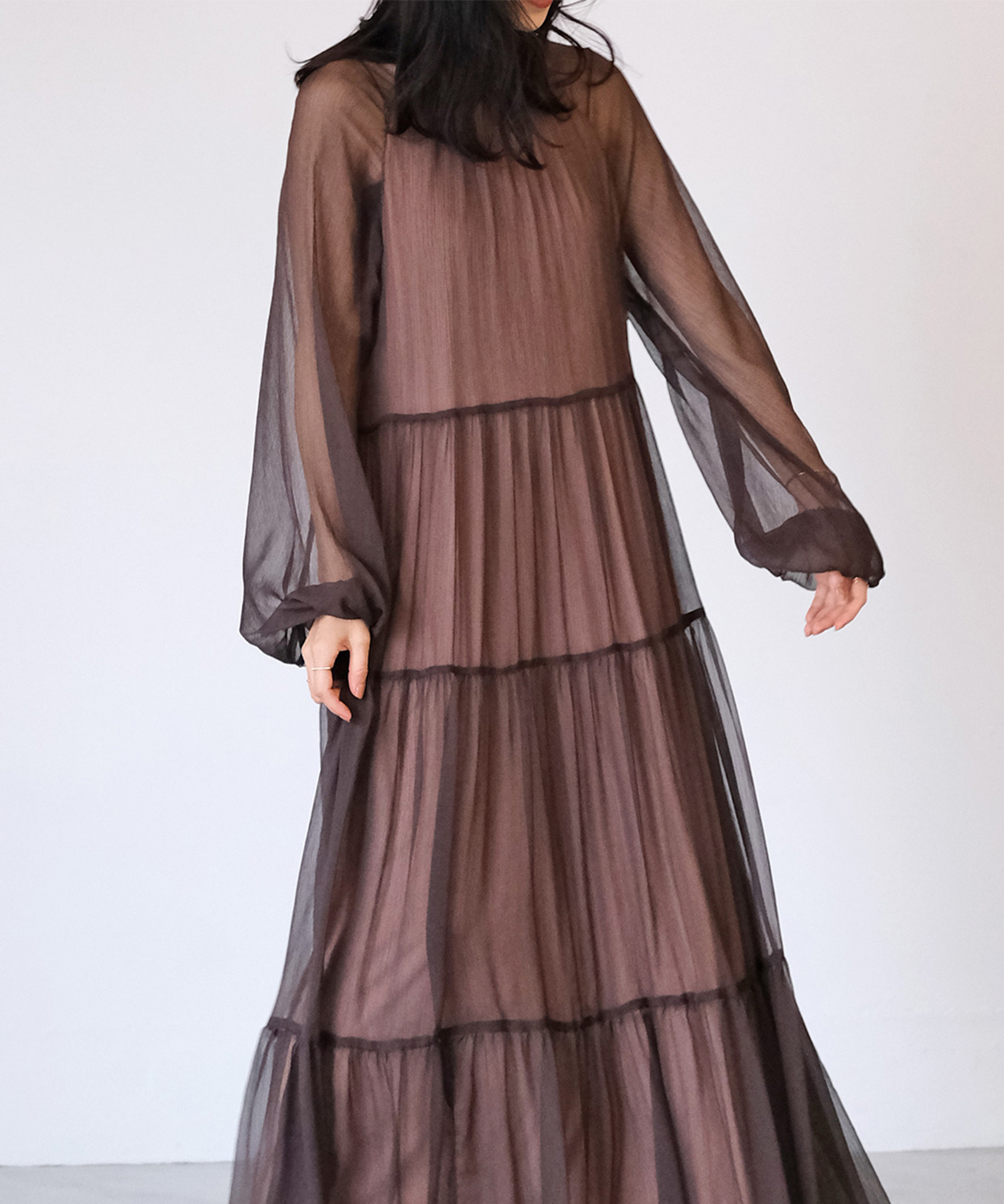 ロングシフォンワンピース