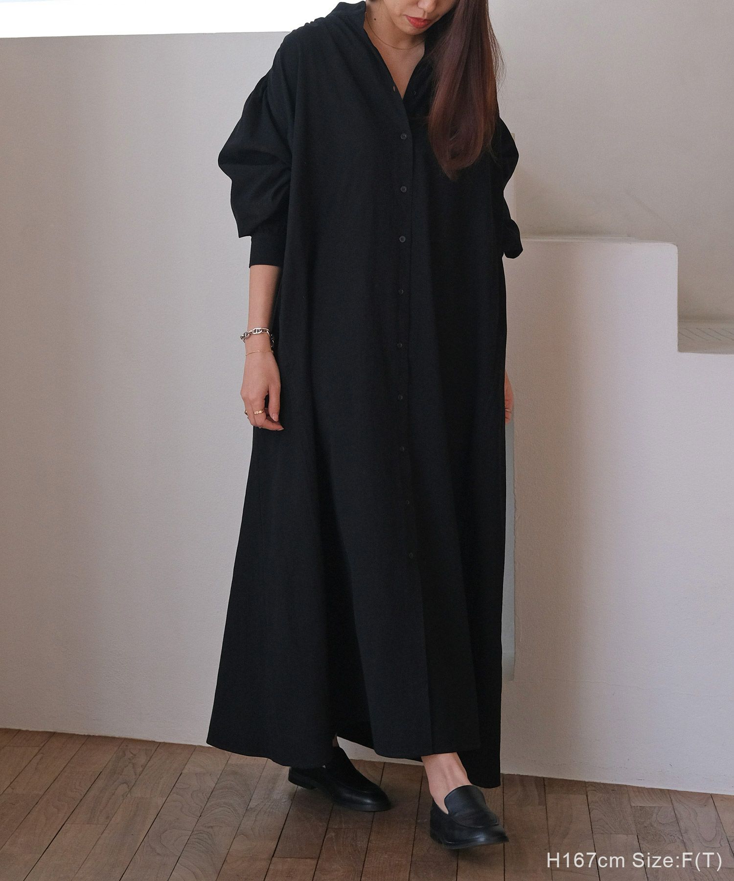 ボリュームロングシャツワンピース | AKTE 