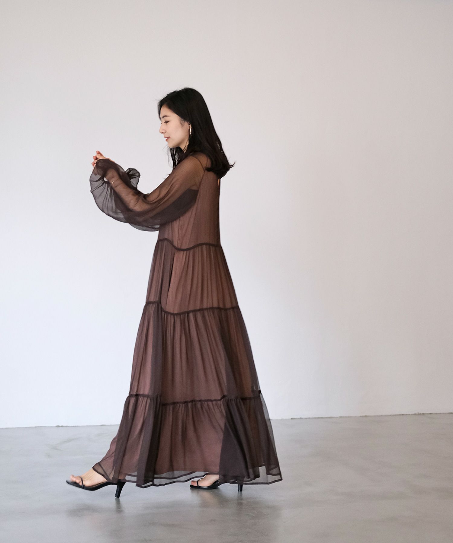 ロングシフォンワンピース | AKTE