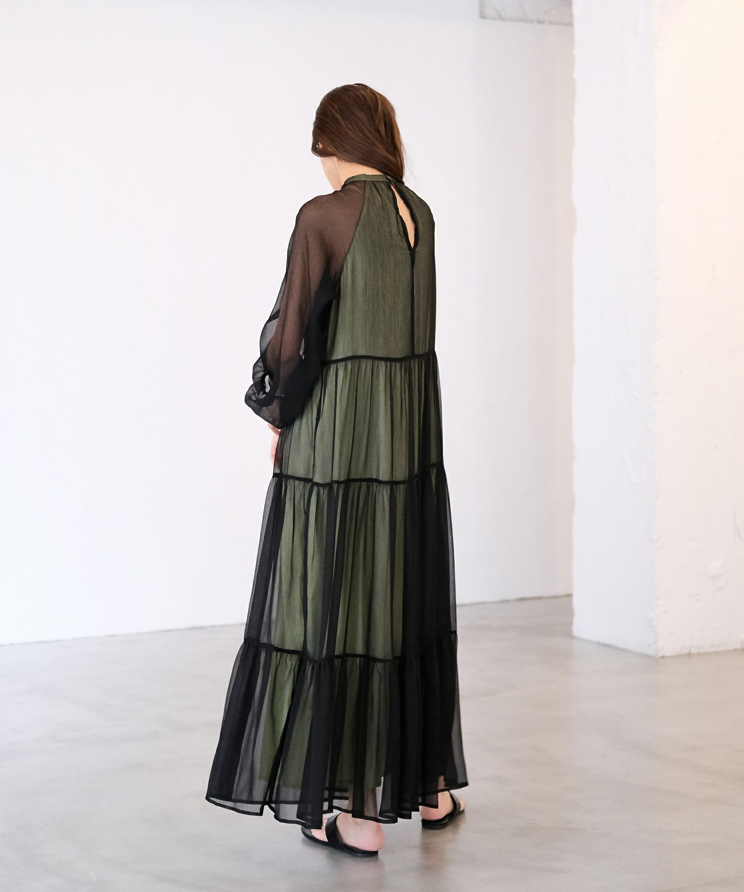【美品】AKTE ロングシフォンワンピース ロングシフォンワンピース | AKTE