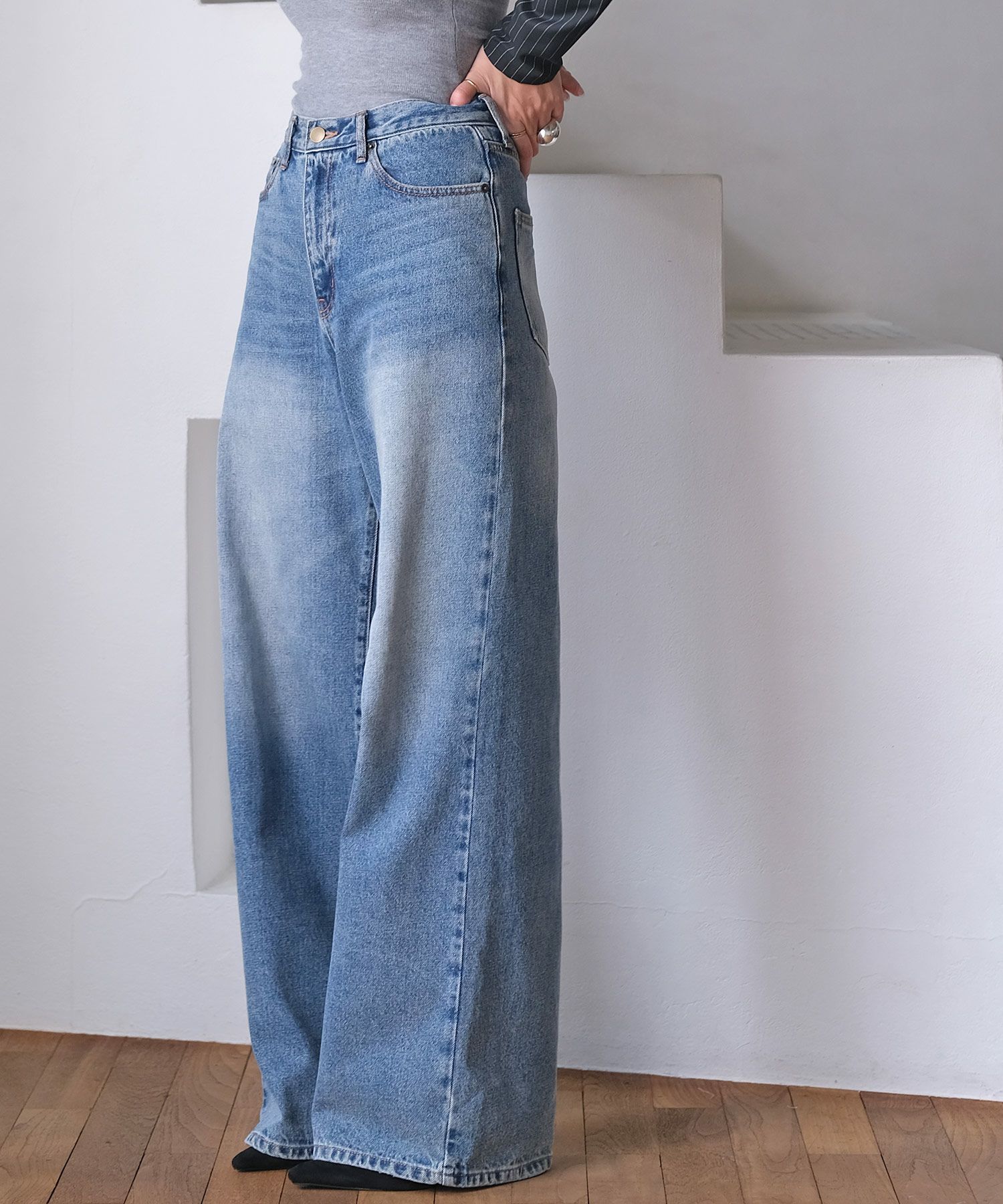 ストレートワイドデニムパンツ | AKTE