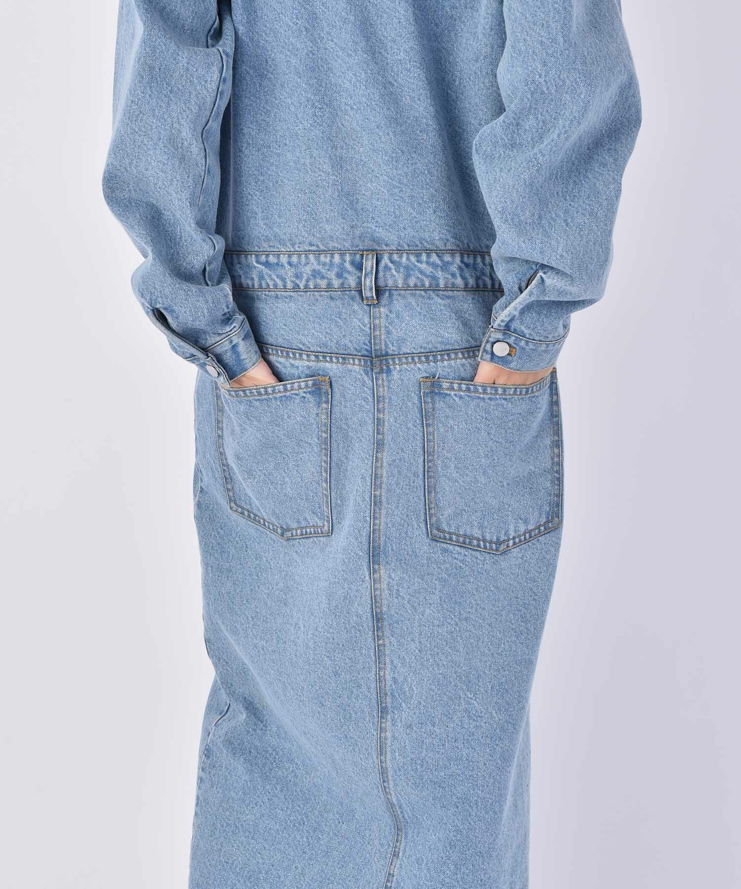 Vネックデニムドレス | AKTE