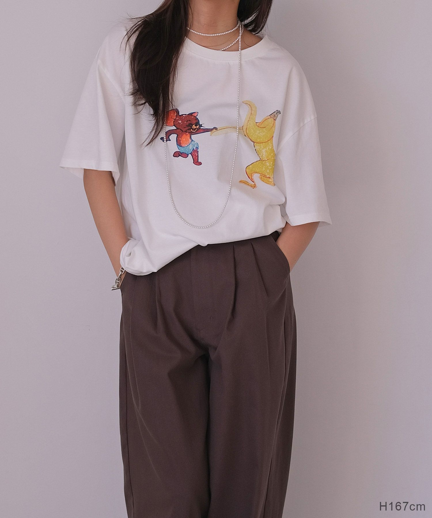 AKTE トム&ジェリーTシャツ　ホワイト トム&ジェリーTシャツ | AKTE