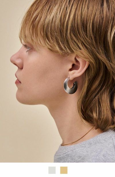 タイムセール　オーバル型 NYビンテージフープピアス10K 楽天市場】K18 オーバル フープピアス 2.0mm×14.8mm