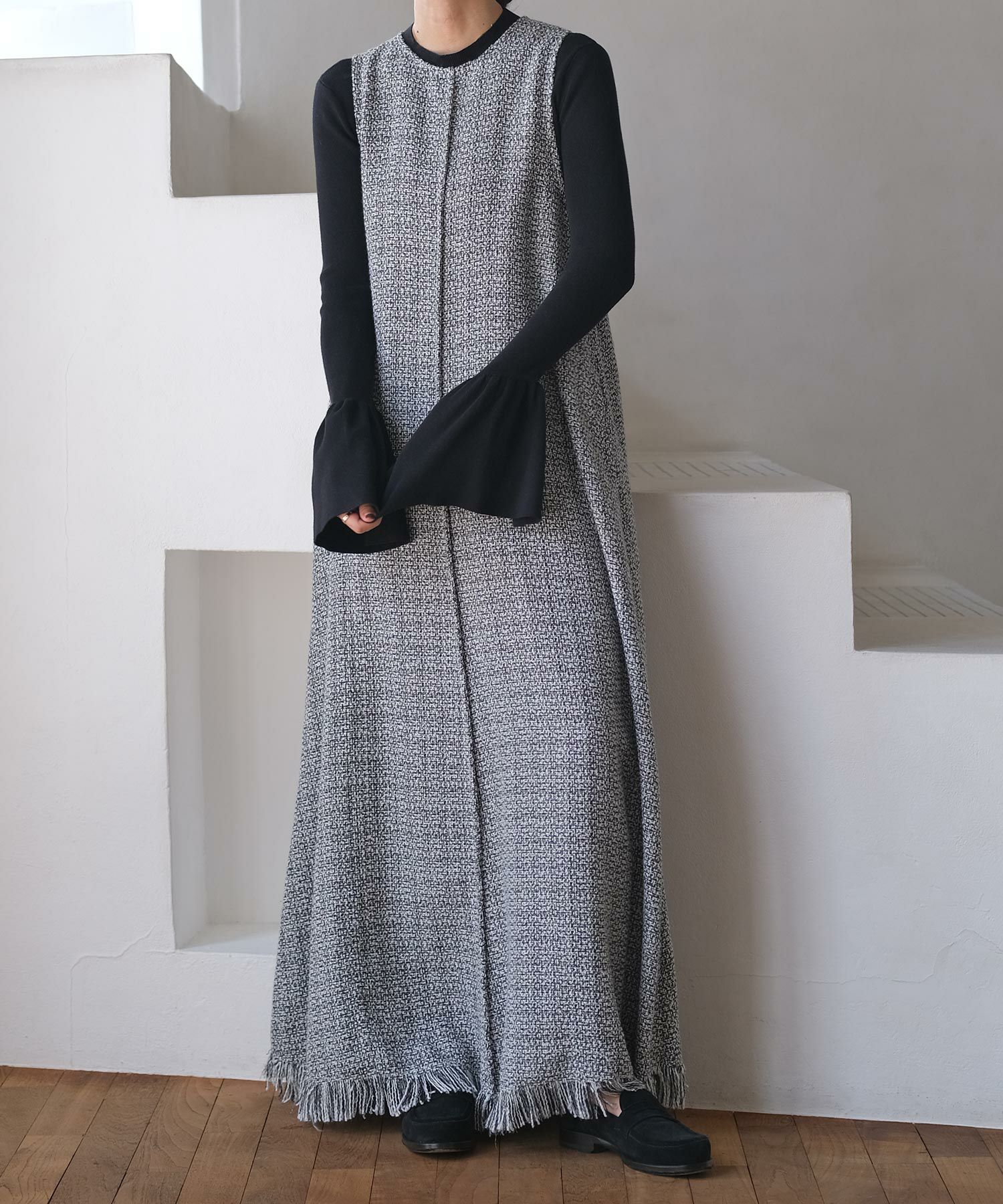 ノースリーブツイードワンピース | AKTE