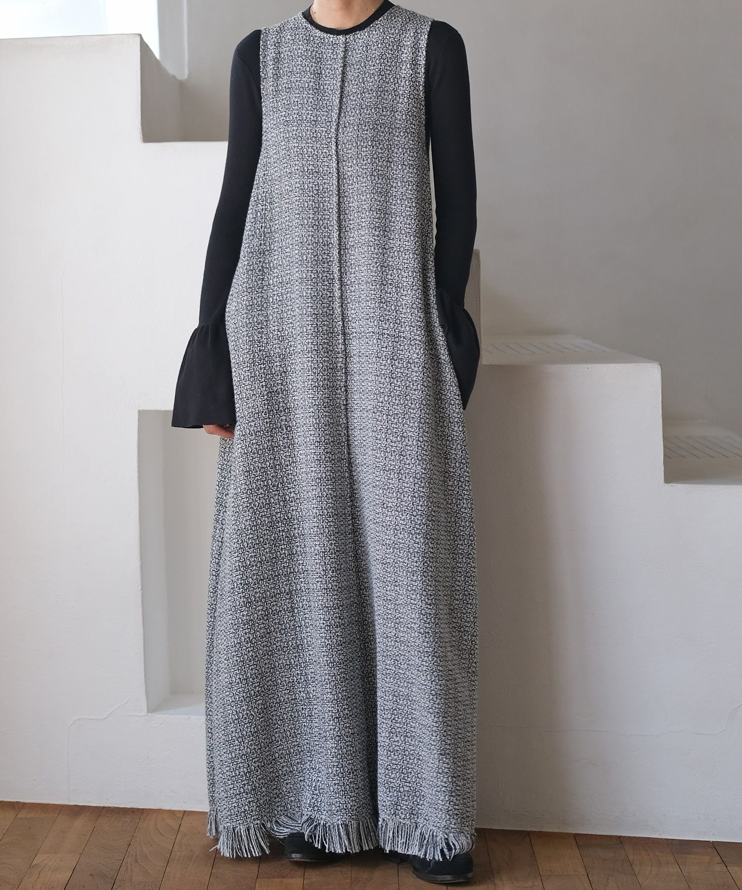 ノースリーブツイードワンピース | AKTE