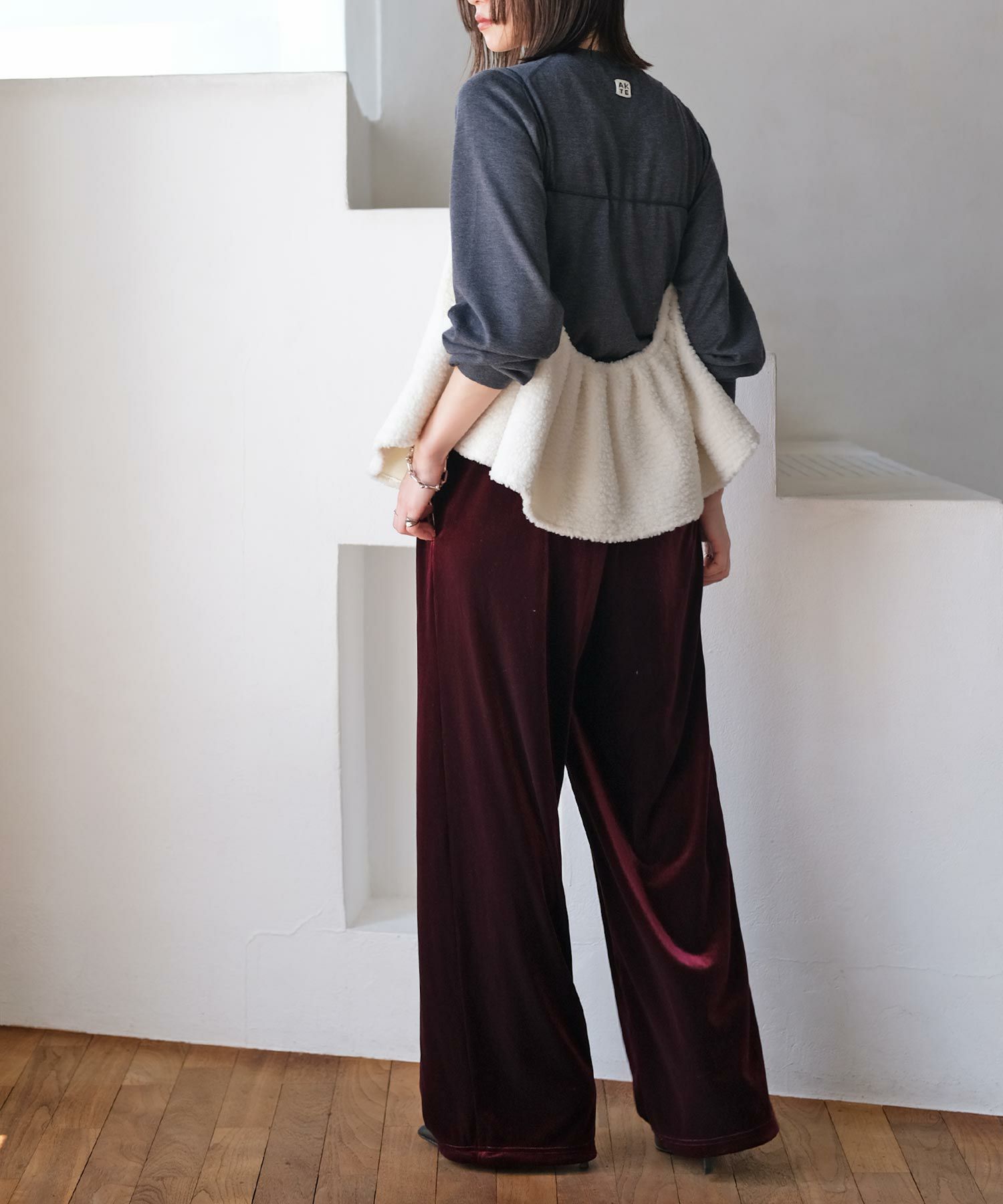 AKTE ボアキャミソール ブラック ボアキャミソール | AKTE