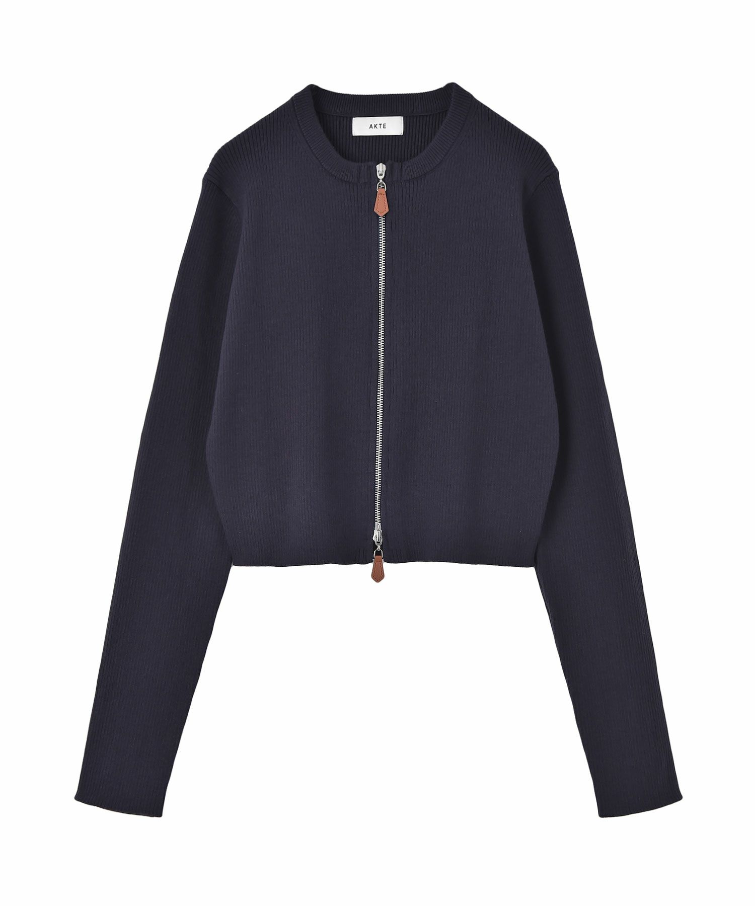 ダブルジップショートニットカーディガン | AKTE