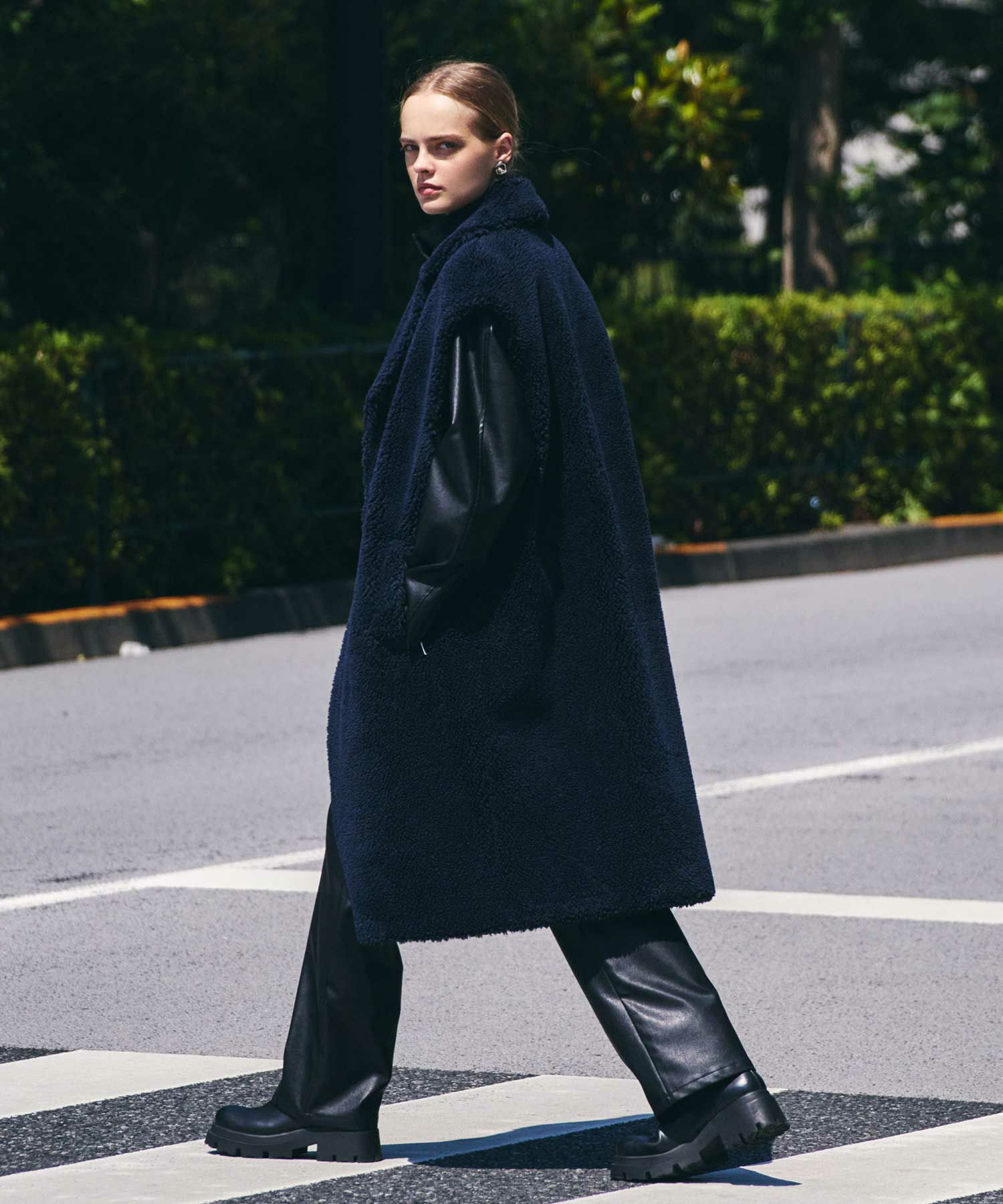 フェイクレザージップアップブルゾン | AKTE