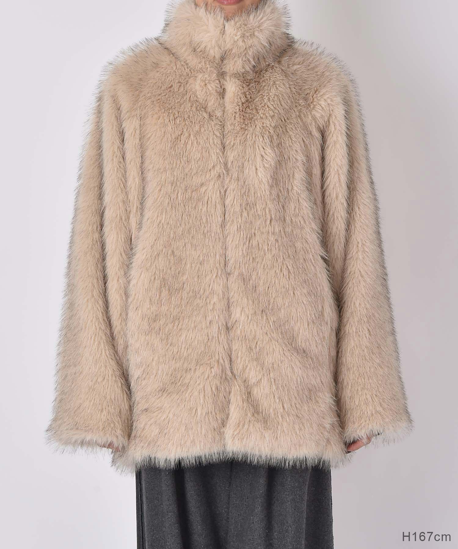 フェイクファースタンドカラージャケット | AKTE