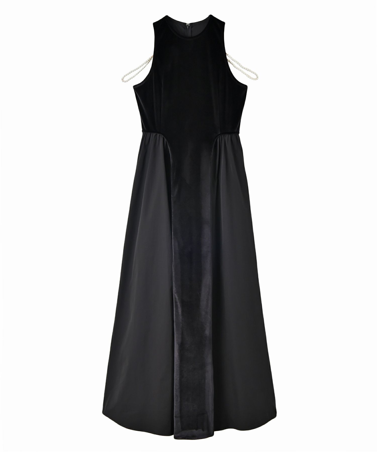 パールストラップベロアワンピース | AKTE