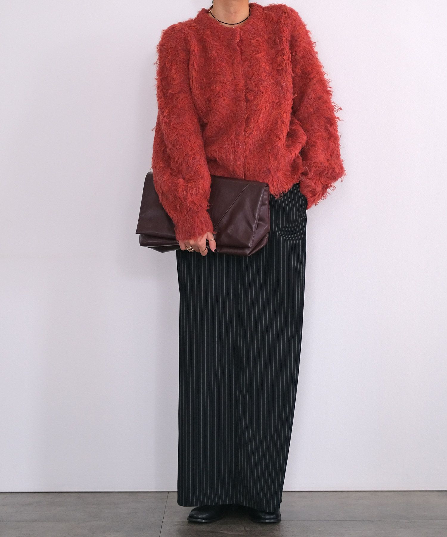 フラッフィーボタンフライニットカーディガン | AKTE