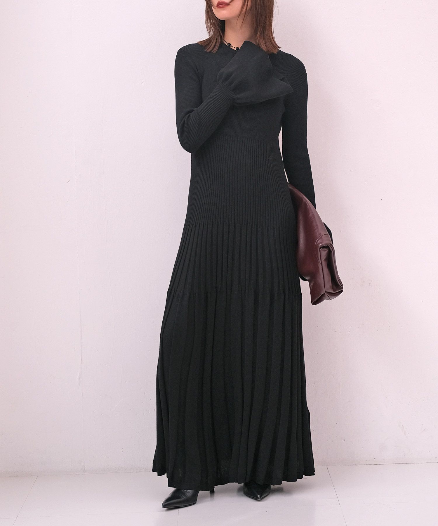 リブニットロングドレス | AKTE