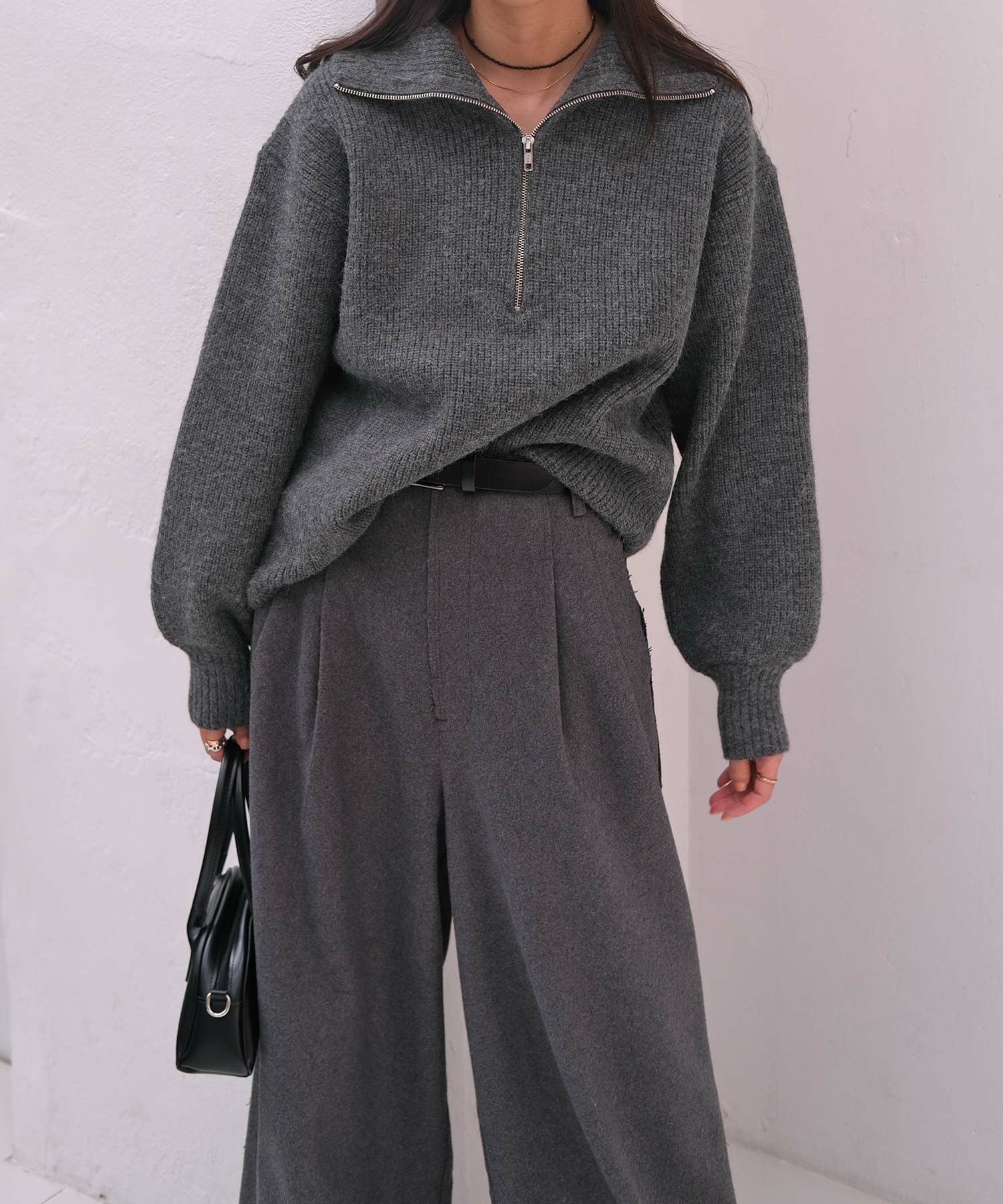 ハーフジップニットプルオーバー | AKTE